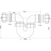 Сифон для раковины McAlpine трубный 40 мм (MRT32-40)