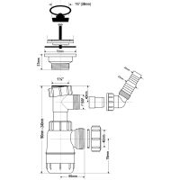 Сифон для раковины McAlpine с отводом для бытовой техники 32 мм (MRW240WM)