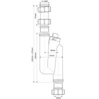 Сифон для раковины McAlpine трубный 32 мм (MRW3)
