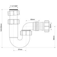 Сифон для раковины McAlpine трубный 32 мм (MRW6)