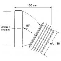 Фановая труба McAlpine угол 45° (MRWC16)