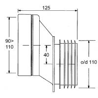 Фановая труба (эксцентрик) McAlpine со смещением 40 мм (MRWC5)