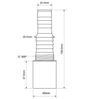 Адаптер прямой McAlpine 40 мм для подключения бытовой техники (MRWMF-40)