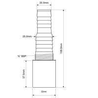 Адаптер прямой McAlpine 32 мм для подключения бытовой техники (MRWMF32)