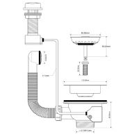 Слив-перелив для раковины McAlpine 40 мм (OF2PUS113S)