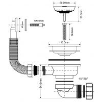 Слив-перелив для раковины McAlpine 40 мм (OR2-113ES)