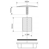 Заглушка для перелива раковины McAlpine (TAPSTOP50-SS)