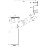Вставка для сифона McAlpine с отводом для бытовой техники 40 мм (tee3)