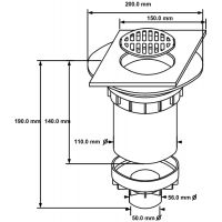 Трап для душа McAlpine 150х150 мм вертикальный (TSG2T6WH)