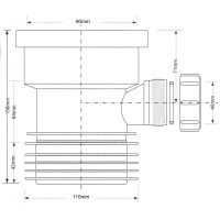 Фановая труба прямая McAlpine с отводом на 40 мм (MRWC-DC1D)