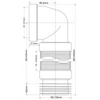 Гофра для унитаза McAlpine угловая 90° L252-462 мм (MRWC-F11R)