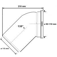 Фановая труба McAlpine угол 45° (MRWCE-CON16)