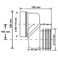 Фановая труба (эксцентрик) McAlpine со смещением 180 мм (MRWCLO-18)