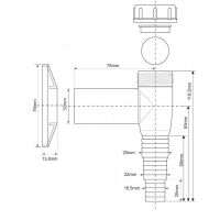 Сифон для стиральной/посудомоечной машины McAlpine хром (WMV-32CP)