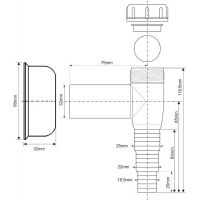 Сифон для стиральной/посудомоечной машины McAlpine (WMV-32WH)