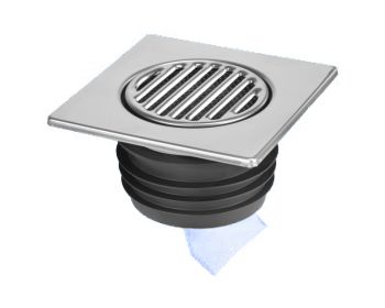 Трап для душа McAlpine "сухой" 150х150 мм вертикальный, силиконовый клапан (MRFGC3SSV-110)