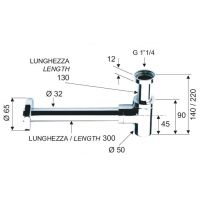 Сифон для раковины Remer бутылочный 32 мм, хром (RR 958B)